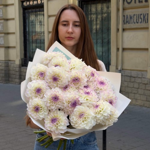 Light Bouquet with 21 Eveline Dahlias «Desired Gift»