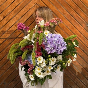 Airy Voluminous Bouquet with Hydrangea «Butterfly Waltz»