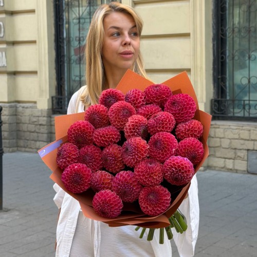 Bouquet of 25 Caitlin's Joy Dahlias «Kisses at Dawn»