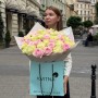 Ніжний мікс із півонієвидних троянд сортів Moonstone та Pink O’Hara «Солодкий флірт»