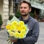 Букет с георгинами для солнечного настроения «Радостный момент»