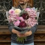 Туманний букет із хризантемами Vienna та Bigoudi «Лавандова осінь»