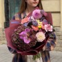 Цікавий букет в осінніх кольорах «Сливовий сад»
