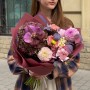 Цікавий букет в осінніх кольорах «Сливовий сад»