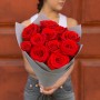 Bouquet of 11 Bright Nina Roses «Ruby Velvet»