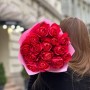 15 ярких пионовидных роз Dark X-Pression в букете «Романтический танец»