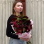 Striking Bouquet with Lily in Cherry Tones «Velvet Heart»