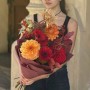 Яркий букет с осенним настроением «Спелый сад»