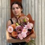 Ароматный букет с лилией и хризантемой «Осенний рассвет»