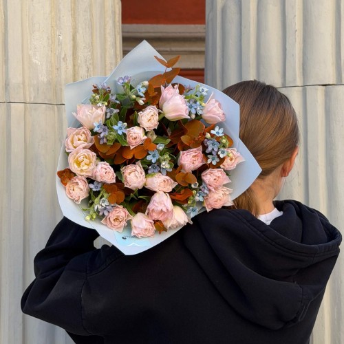 Bouquet with Dreamer Peony-Style Tulips «Evening By the Sea»