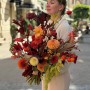 Autumn Bouquet with Dahlias and Capsicum «Honey Nectar»