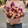 Enchanting Duo Bouquet with Chamelaucium and Spray Peony-Style Roses «Vanilla Curls»