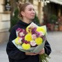 Яскравий букет із сонячними жоржинами «Жовтий оксамит»