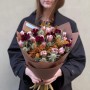Незвичайний букет із тюльпанами Brownies «Шоколад та карамель»