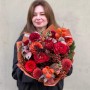 Яскравий букет у полум'яних відтінках «Затишне вогнище»