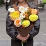 Warm Bouquet with X-Pression Peony-Style Roses «Autumn Intrigue»