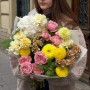 Яскравий букет із жоржинами «Сонячний мус»