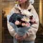 Изысканный букет с необычной осенней гортензией «Грозовое небо»