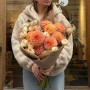 Enchanting Bouquet with Dahlias and Boomie Gardens Spray Peony-Style Roses «Autumn Landscape»