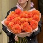 Bouquet with 21 Orange Sylvia Dahlias «Autumn Tangerine»