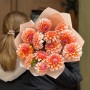 Bouquet of 13 Peaches N' Cream Dahlias «Moment of Happiness»