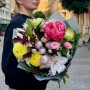 Colorful Bouquet with a Peony «Autumn Accent»