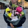 Colorful Bouquet with a Peony «Autumn Accent»