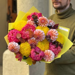 Joyful Bouquet with Peonies «Colorful Adventures»