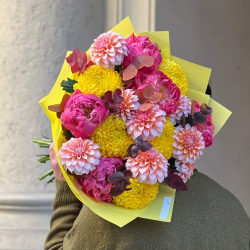 Joyful Bouquet with Peonies «Colorful Adventures»