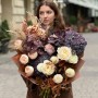 Роскошный объёмный букет с осенним настроением «Ночная ваниль»