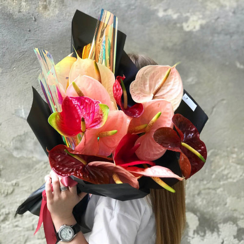 Яскравий мікс антруріумів