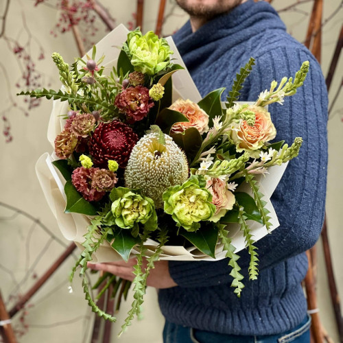 Цікавий букет з банксією «Екзотична мандрівка»