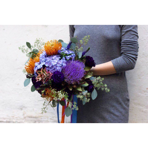 Осінній букет з ананасом «Глибокі кольори»