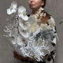 Winter bouquet with premium phalaenopsis «Frosty Pattern»