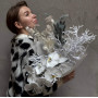 Winter bouquet with premium phalaenopsis «Frosty Pattern»