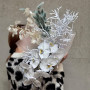 Winter bouquet with premium phalaenopsis «Frosty Pattern»