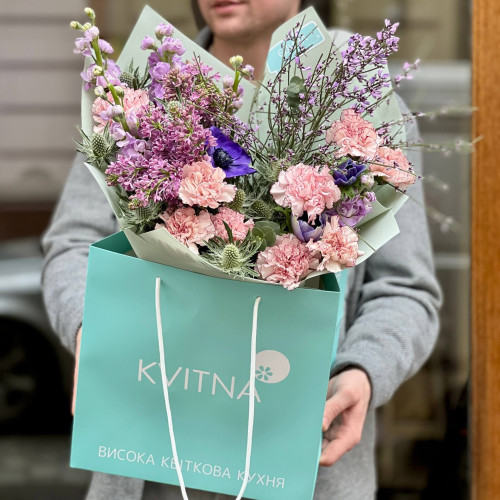 Lilac field bouquet with fragrant flowers «Shine of Provence»