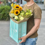Яскравий букет з соняшниками «Польовий міраж»