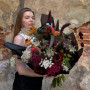 Lacy field bouquet in dark tones «Cherry Night»