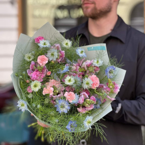 Field colorful delicate bouquet «Cuckoo's shoes»