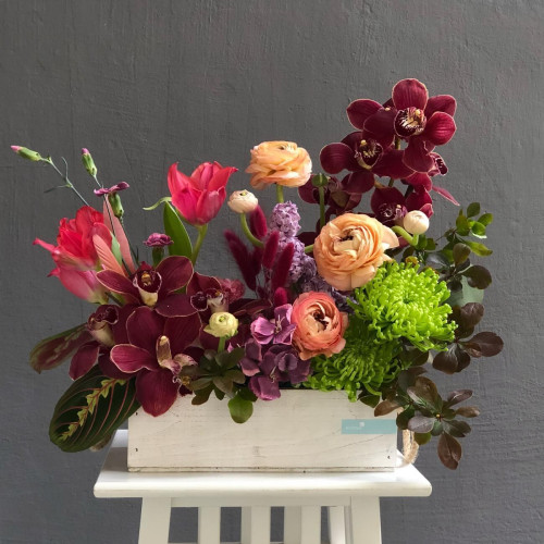 Композиція в ящику «Яскравий захід»