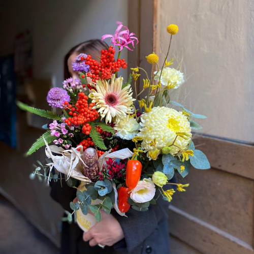 Квіти в коробці «Осіннє місто»