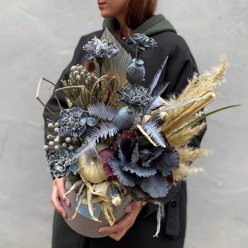 Квіткова коробка «Срібна таємниця»