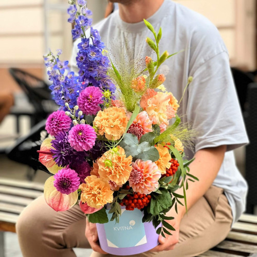 Коробка з квітами «Медове небо»