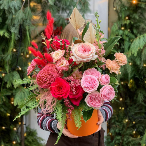 Коробка з квітами «Малинове суфле»