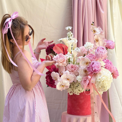 Коробка с цветами «Барби»