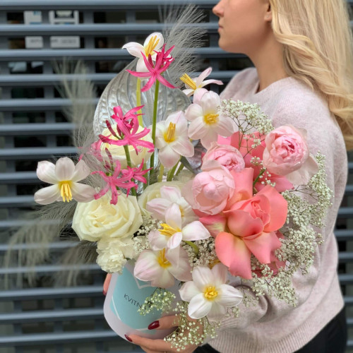 Квіти в коробці «Срібне небо»