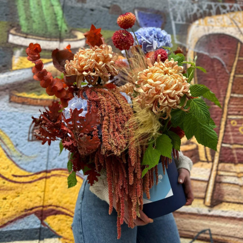 Квіти в коробці «Пухнастий Тедді»