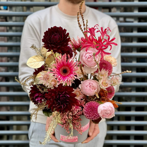 Коробка з квітами «Велюрова осінь»