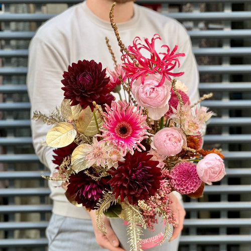 Коробка з квітами «Велюрова осінь»